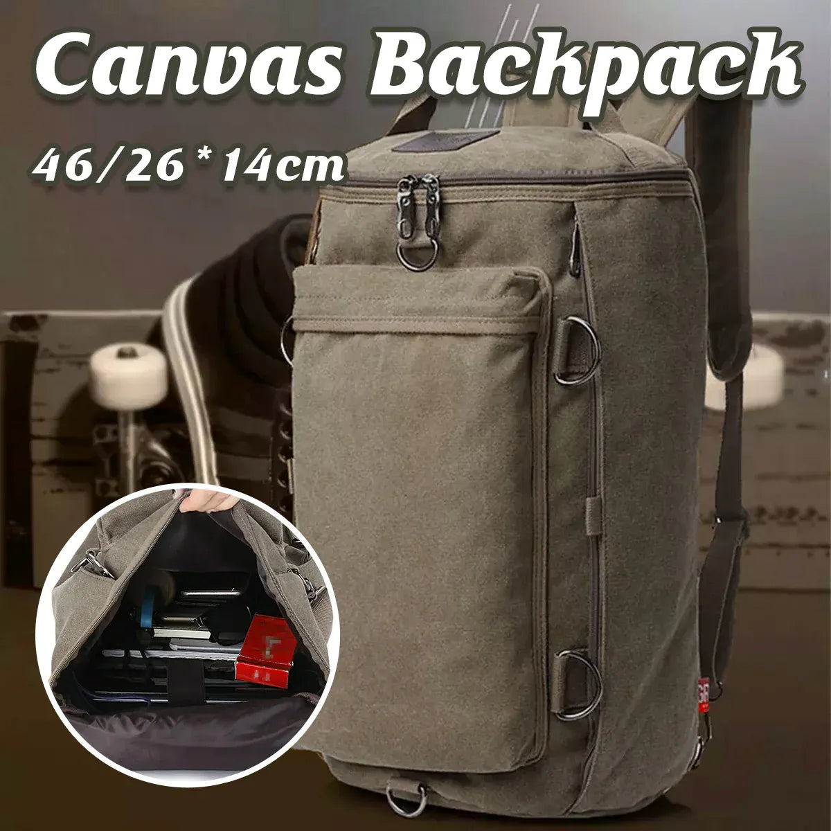 Large Capacity Shoulder Backpack Student Schoolbag Travel Bag Multifunction Use